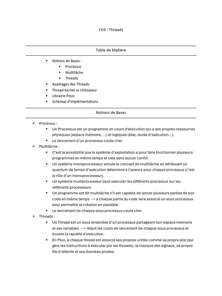 Introduction aux Threads en Programmation | PDF