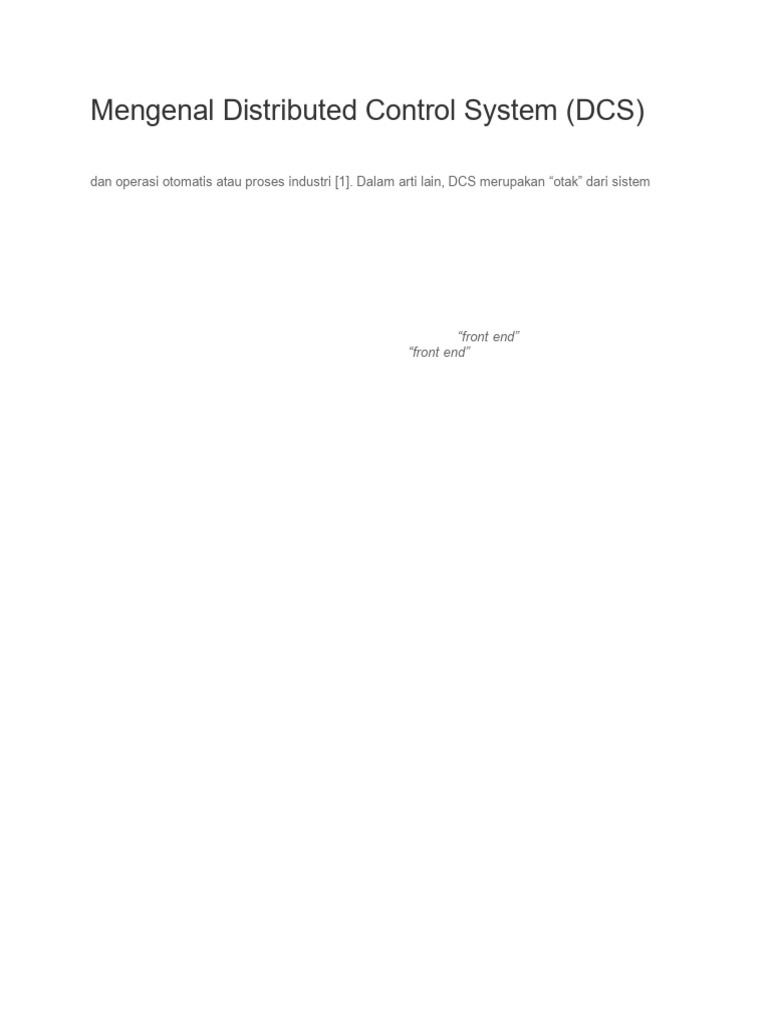 Mengenal Distributed Control System (DCS) | PDF