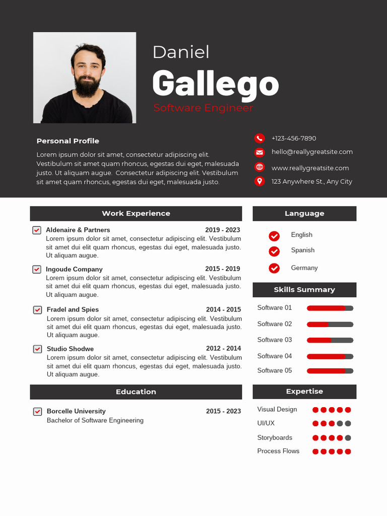 Black and Red Modern Professional Software CV Resume - 20240925 ...