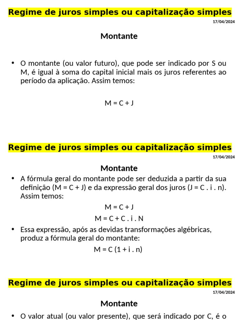 Capitalizao Simples Montante | PDF