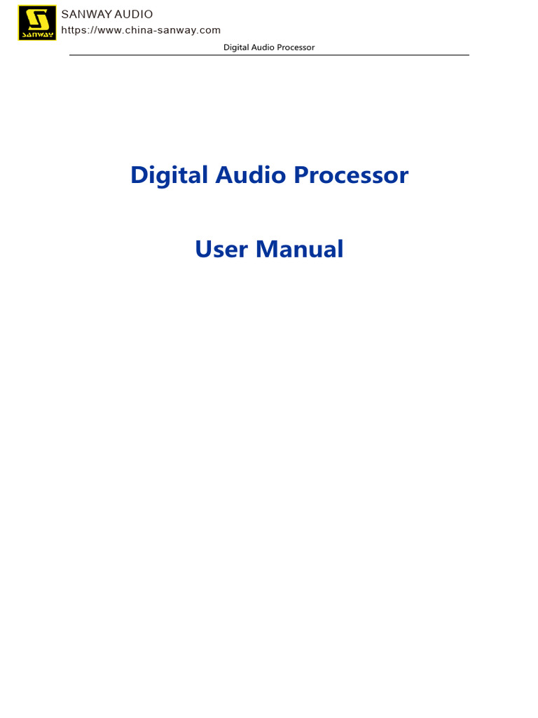 PA480 Digital Audio Processor User Manual | PDF