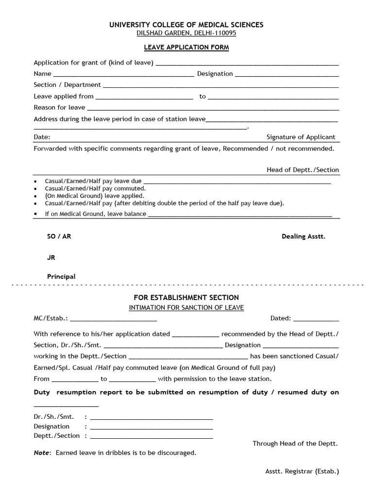Leave Form | PDF