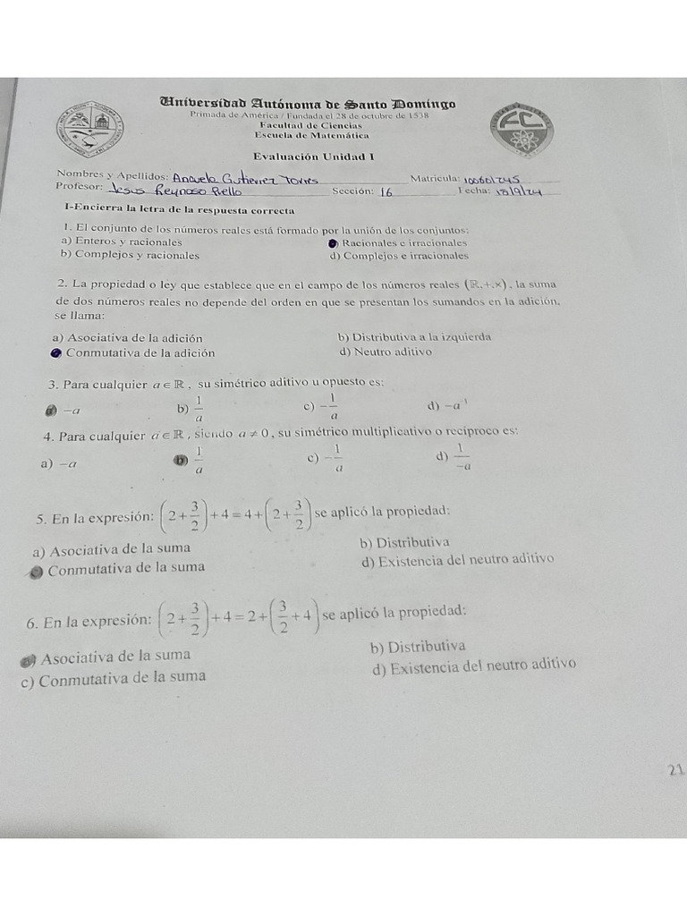 Tarea de Matemática 014 Sección 16 Anavela Gutiérrez | PDF
