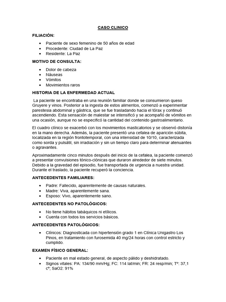 Caso Clinico Convulsion N-Q | PDF