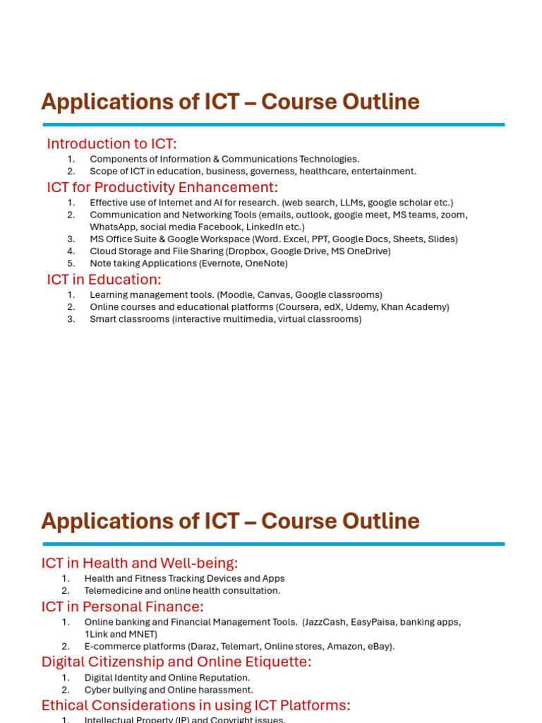 Applications of ICT by Thoumas Edition | PDF