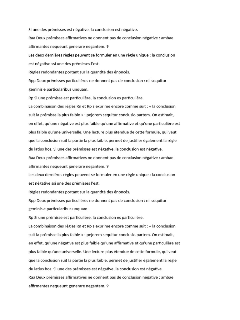 Si Une Des Prémisses Est Négative | PDF