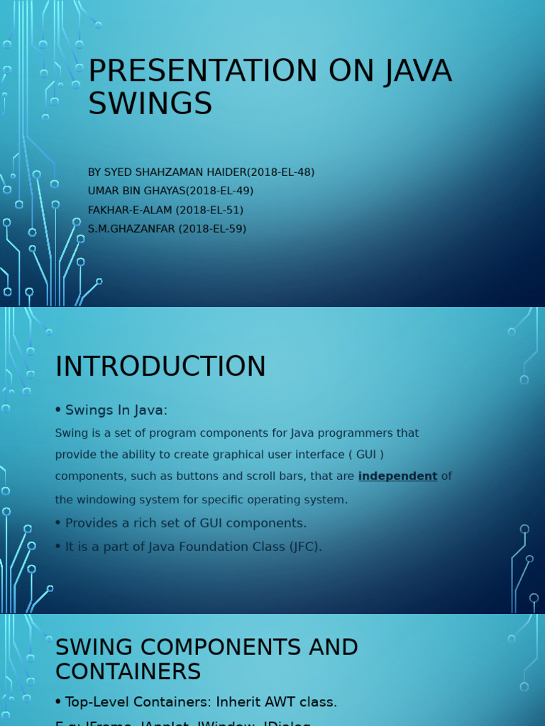 Java Swing Presentation | PDF