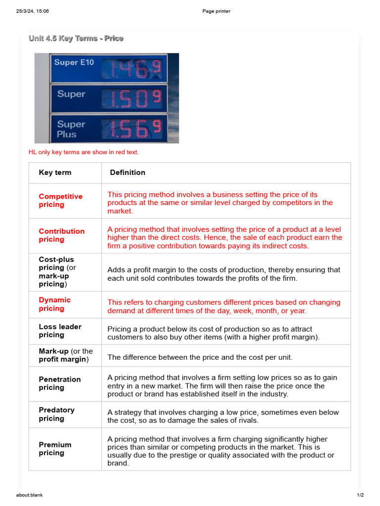 4.5 Key Terms (Price) | PDF
