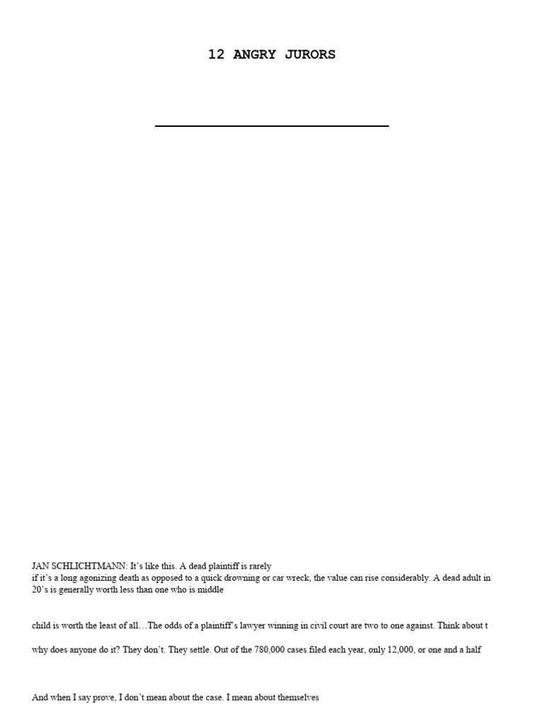 Monologues for 12 Angry Jurors | PDF