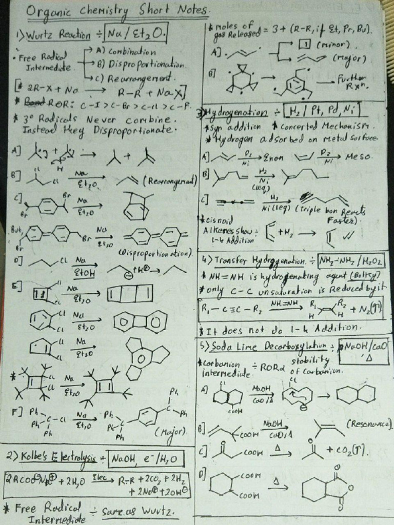 Oc Short Notes Complete Organic Chemistry | PDF