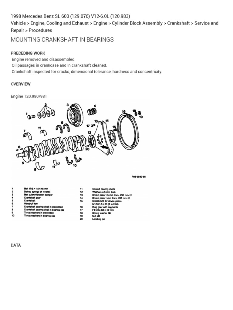 Mounting Crankshaft in Bearings (Crankshaft) - ALLDATA Repair | PDF