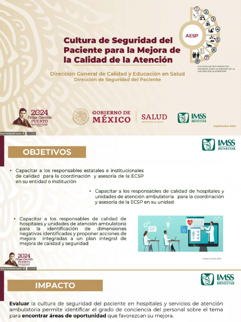 Cultura de Seguridad del Paciente para la Mejora de Calidad | PDF
