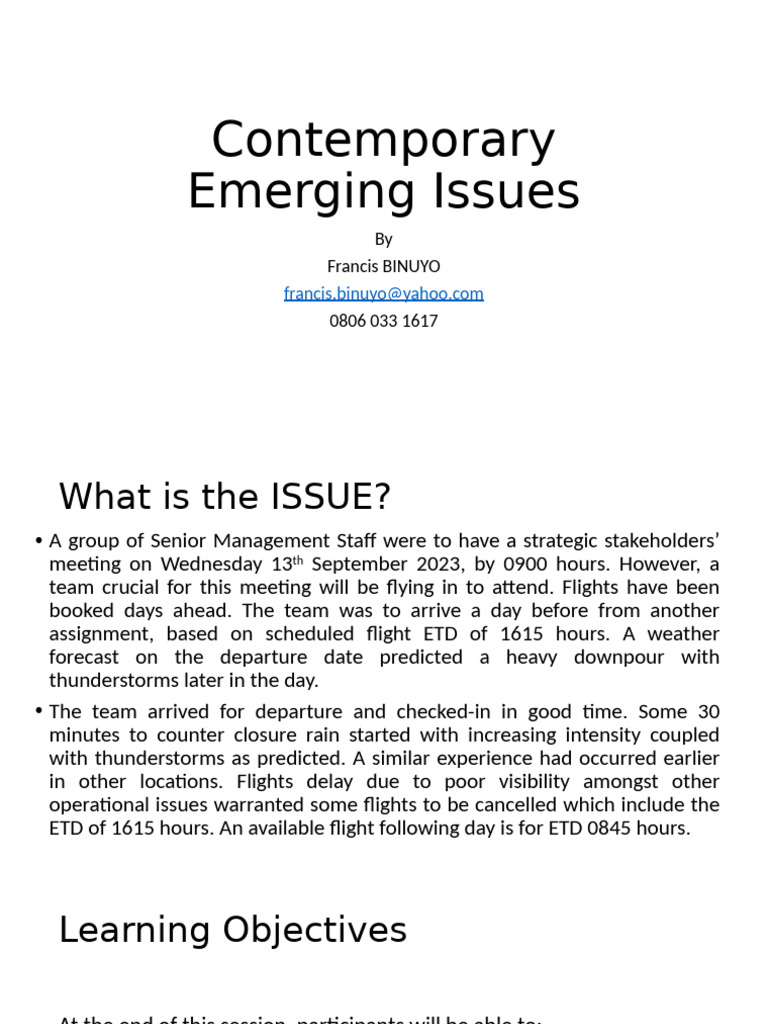 Contemporary Emerging Issues May 2024 | PDF | Policy | Economies