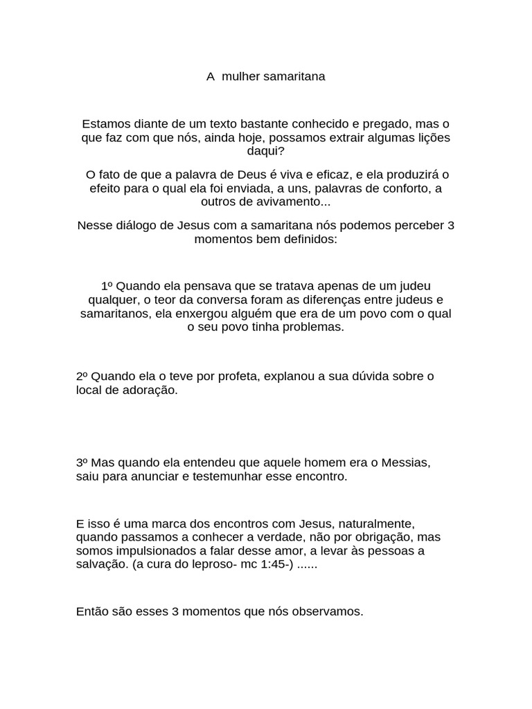 A Mulher Samaritana | PDF