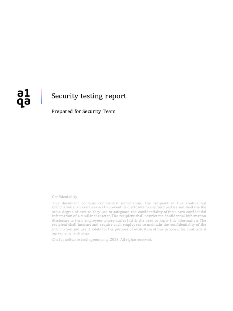 Security Testing Report Sql Injection Pdf