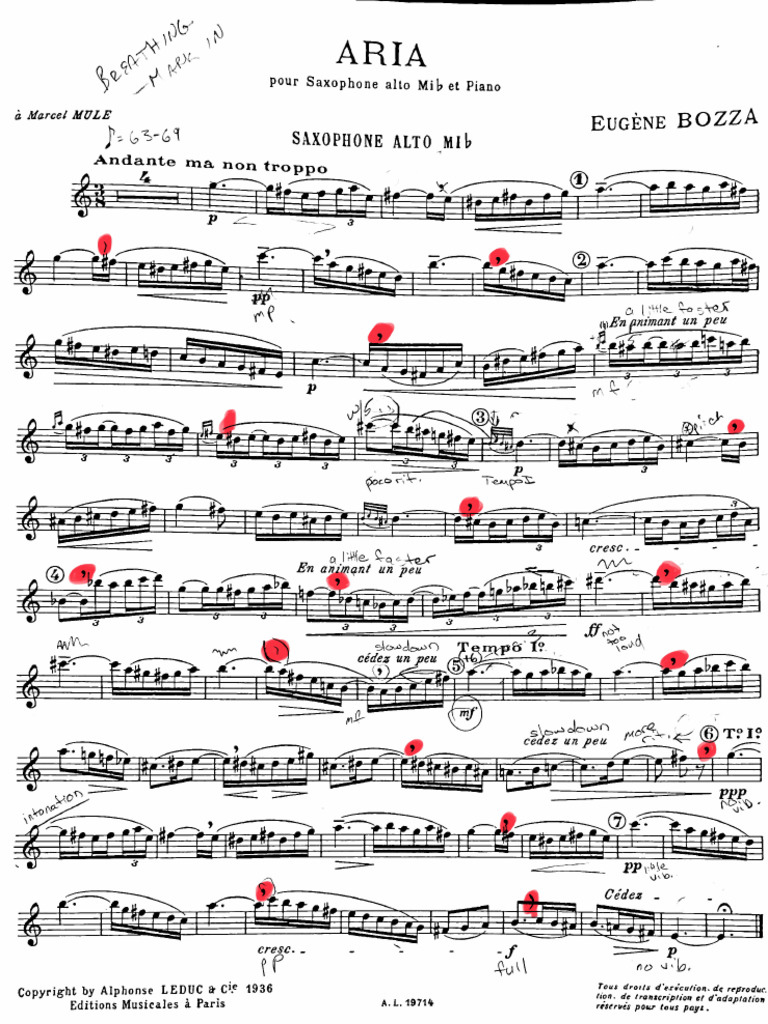 ARIA For Alto Saxophone A | PDF
