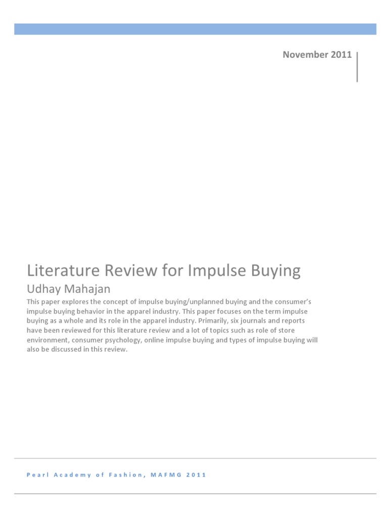 impulse buying a literature review