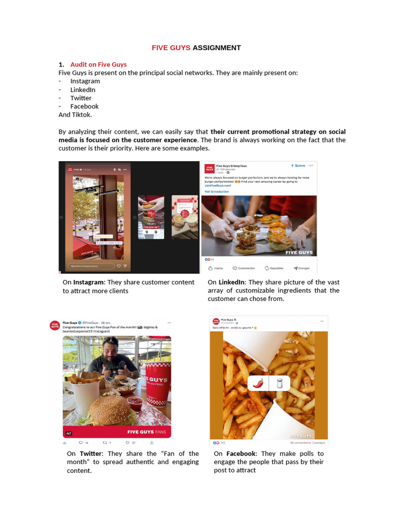 Five Guys Assignment | PDF