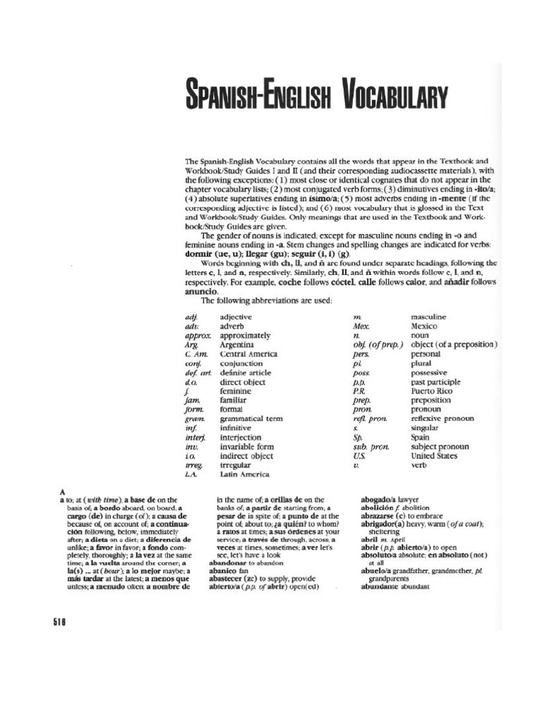 Destinos Textbk 1992 (Vocab y Characters) | PDF