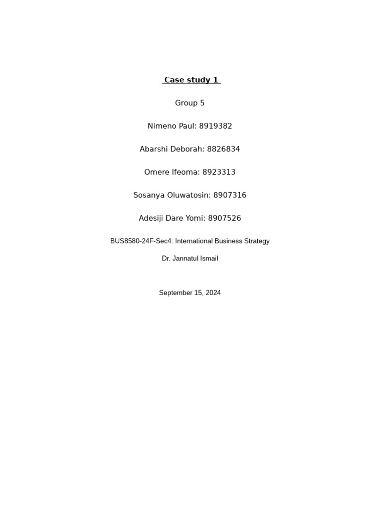 Group 5 Case Study Assignment Pdf