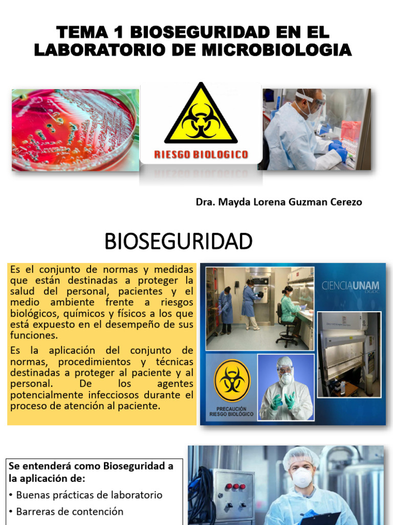 Tema 1 Bioseguridad en El Laboratorio de Microbiologia..... | PDF