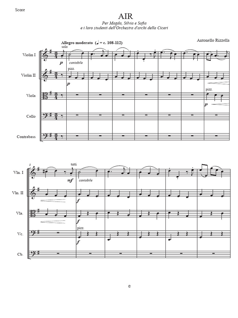 Rizzella - AIR - Orcharchi - Score | PDF | Phonetics | Musical Instruments