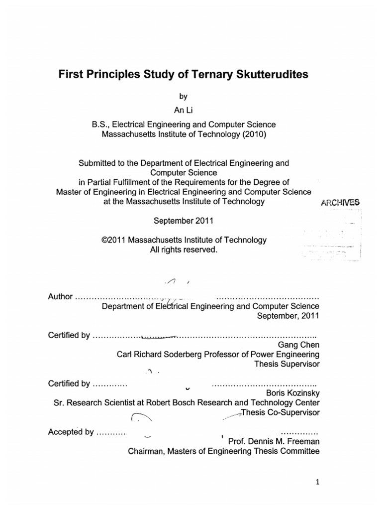 First Principles Study of Ternary Skutterudites | PDF