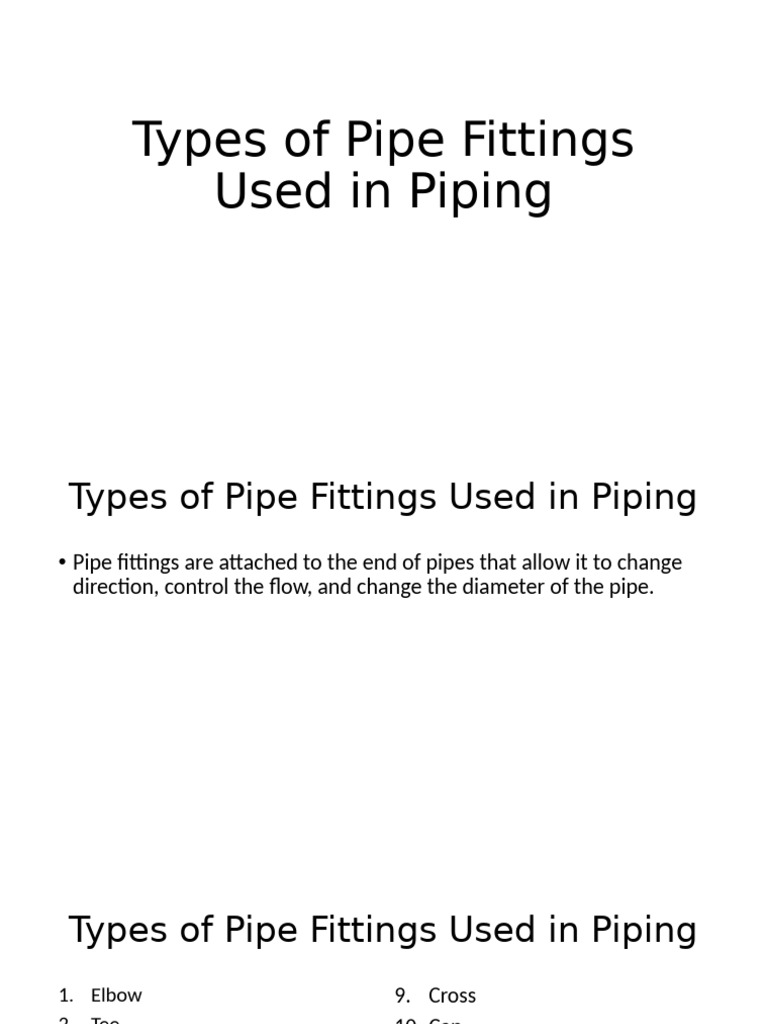 Types of Pipe Fittings Used in Piping_092736 PDF