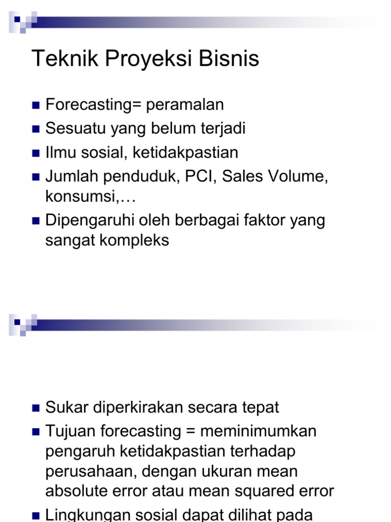 Contoh Soal Teknik Proyeksi Bisnis