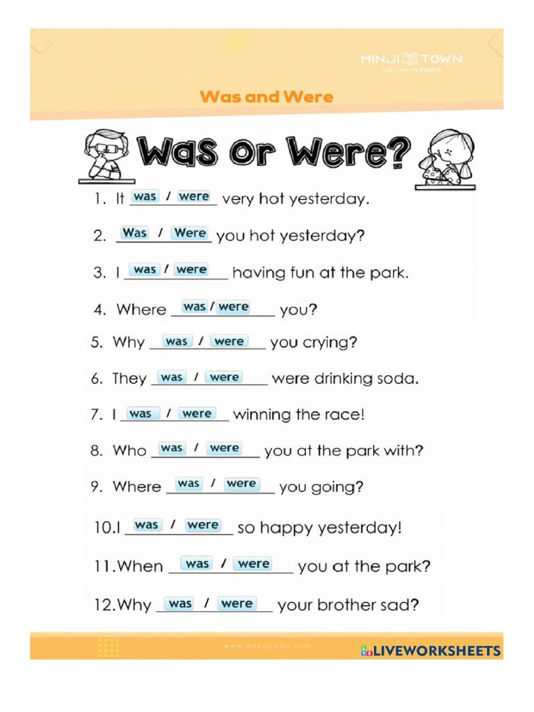 SIMPLE PAST VERB TO BE PDF