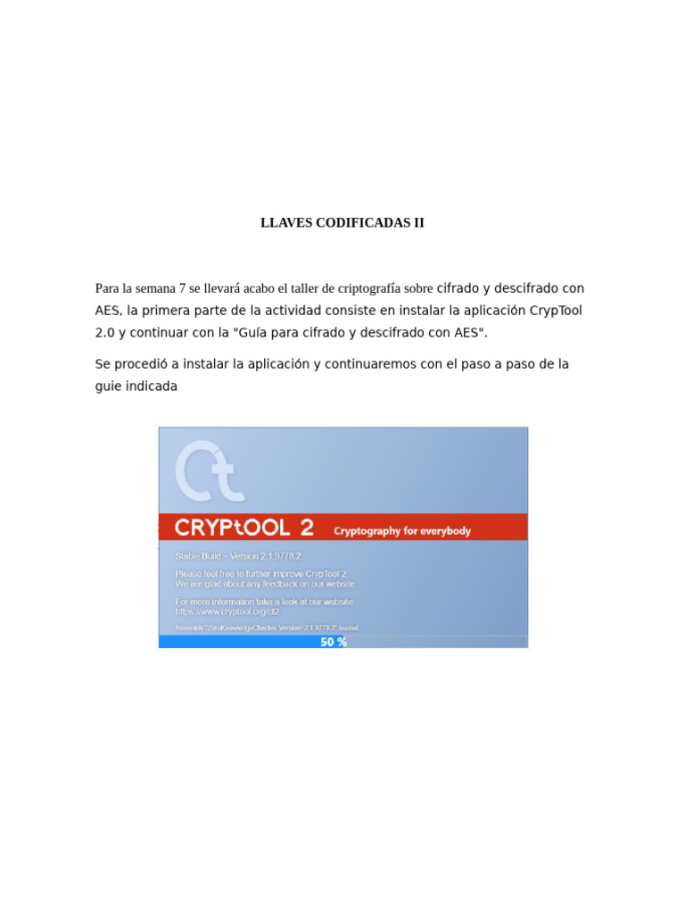 Taller de Cifrado AES con CrypTool | PDF | Cifrado | Tecnología de ...