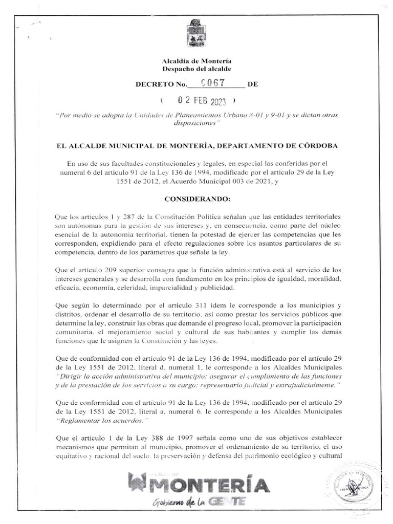 Decreto No. 0067 | PDF