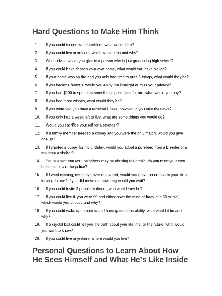 Relationship Questions | PDF