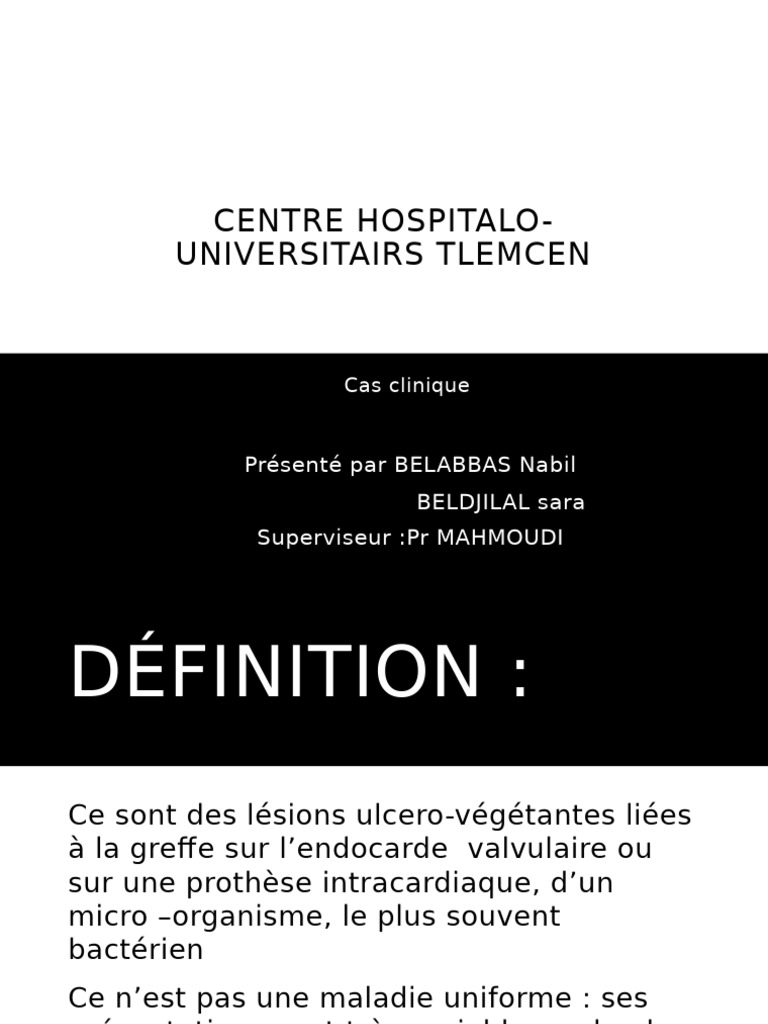Endocardite Cas CQL 1 | PDF
