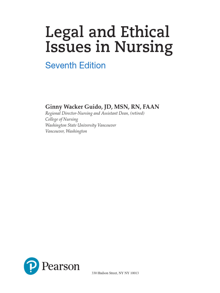Legal and Ethical Issues in Nursing: Seventh Edition | PDF
