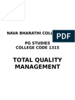 Nava Bharathi College of PG Studies College Code 1315: Total Quality Management