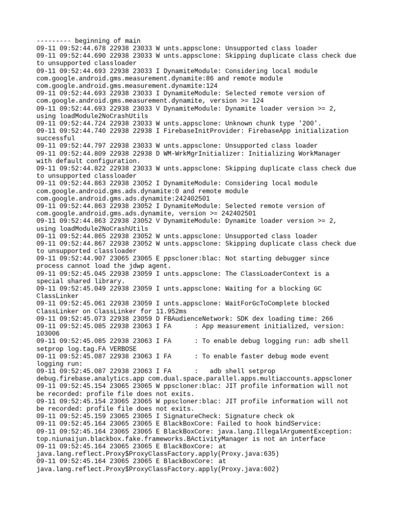 Android App Initialization Logs | PDF | Software Engineering | Computing