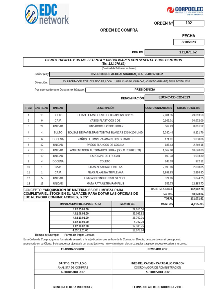 Orden de Compra | PDF
