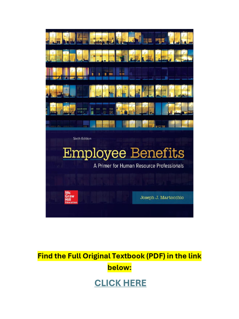 Employee benefits a primer for human resource professionals 6th edition