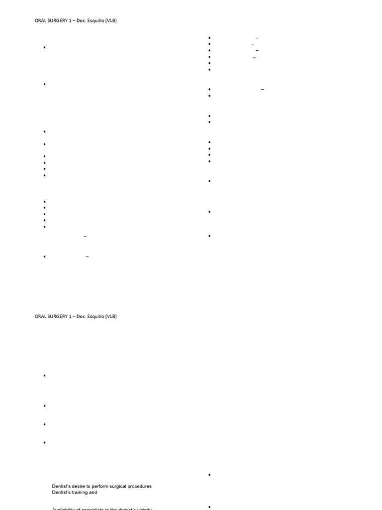 Oral Surgery 1 | PDF