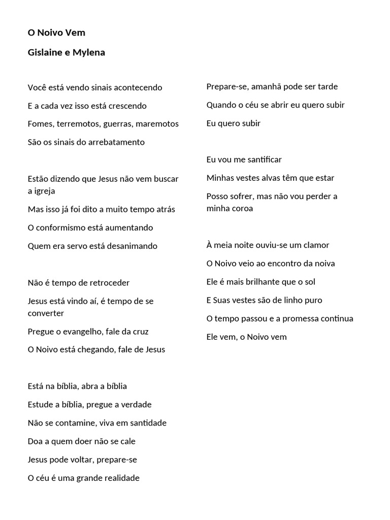 O Noivo Vem | PDF