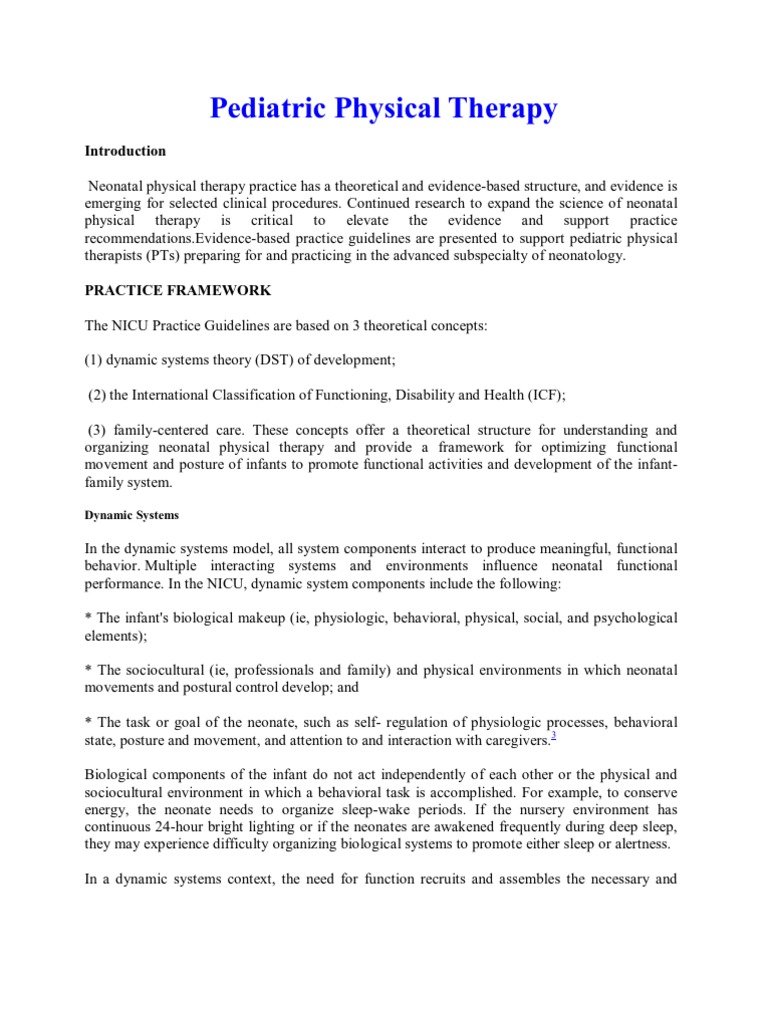Pediatric Physical Therapy | PDF | Neonatal Intensive Care Unit ...