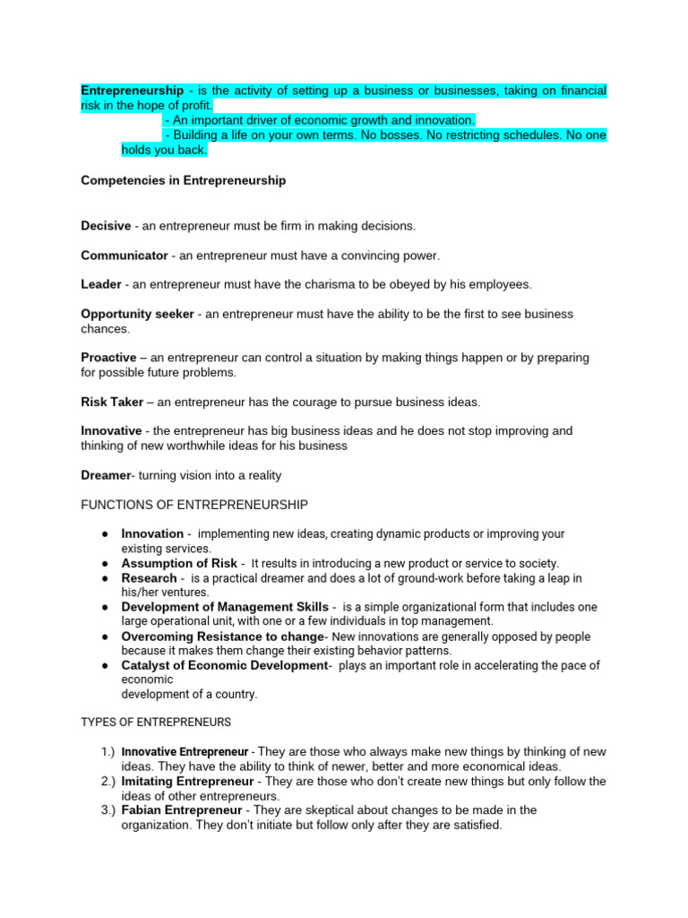 Entrep Reviewer | PDF