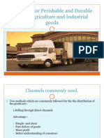 Channels For Perishable and Durable Goods-Agriculture and Industrial