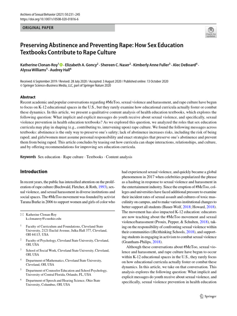 Textbooks and Rape Culture | PDF