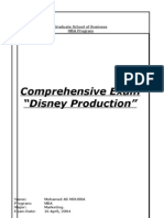 Comprehensive Exam "Disney Production": Graduate School of Business MBA Program