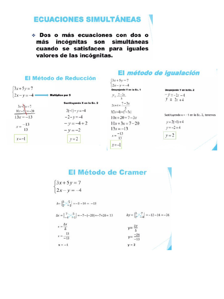 Ecuaciones Simultaneas | PDF