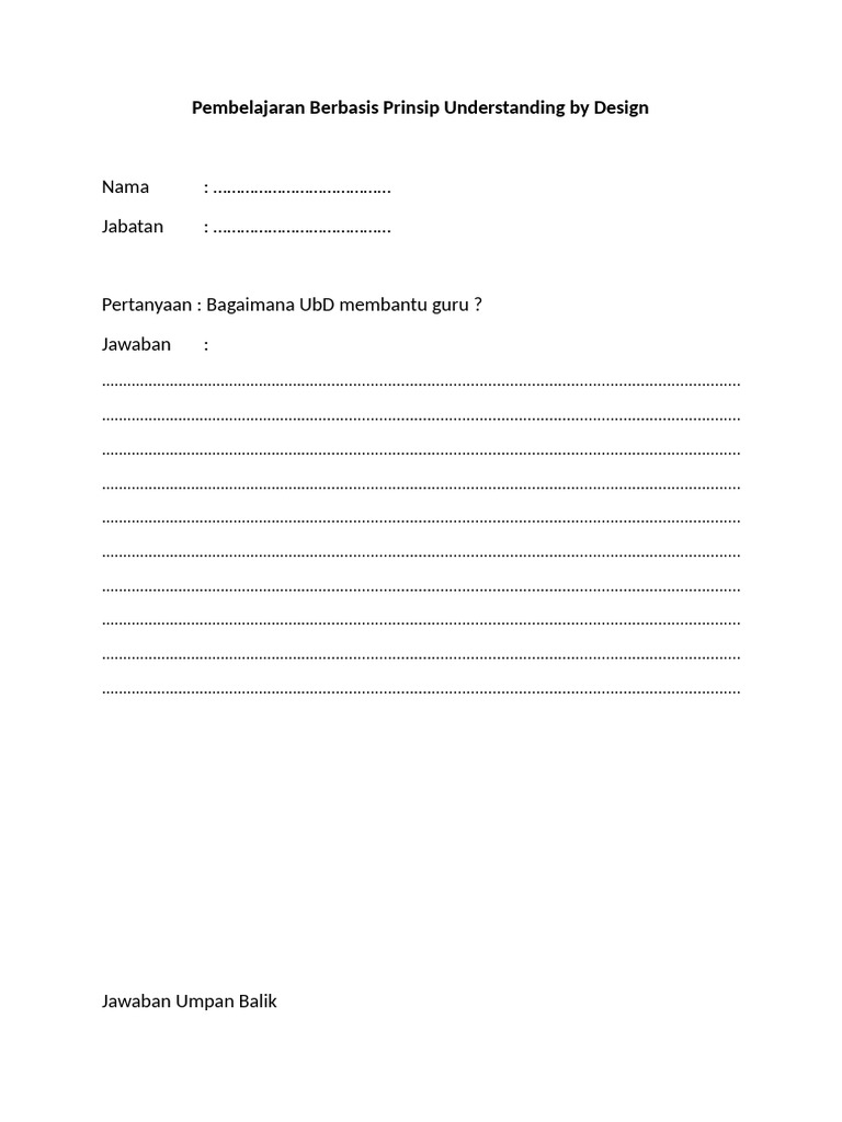 Format Umpan Balik UbD | PDF