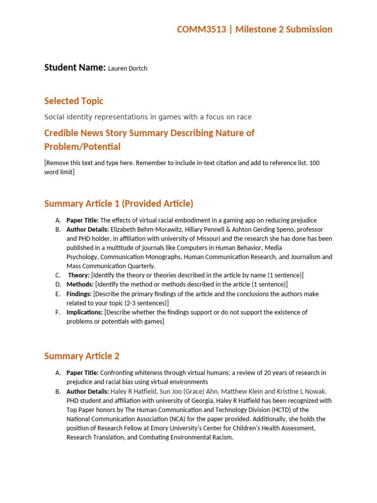 Milestone2 Template | PDF