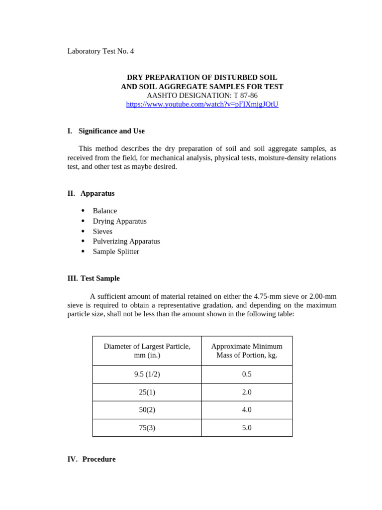 4 Dry Preparation of Disturbed Soil and Soil Aggregates Sample For Test ...